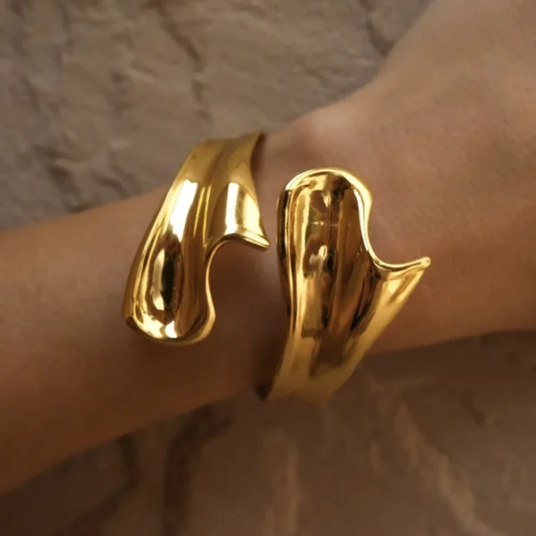 Vintage Gold Vermeil Bracelet – Timeless Heirloom Bangle on Sterling Silver Base - Image 2