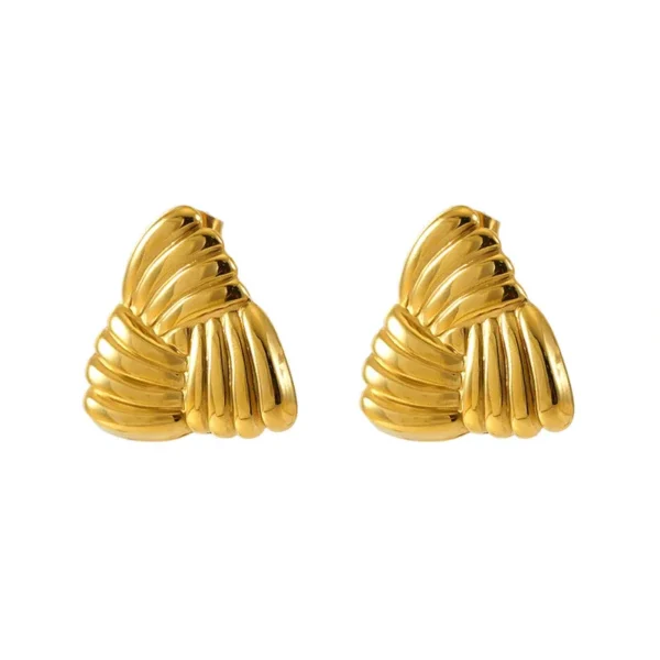 Geometric Gold Swirl Earrings