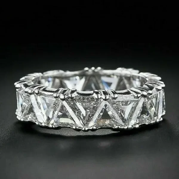 Trillion Cut Diamond Eternity Band in Platinum - Image 3