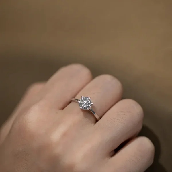 Celeste Spark Adjustable Ring in 925 Sterling Silver – Radiant Solitaire Elegance - Image 3