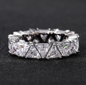 Trillion Cut Diamond Eternity Band in Platinum