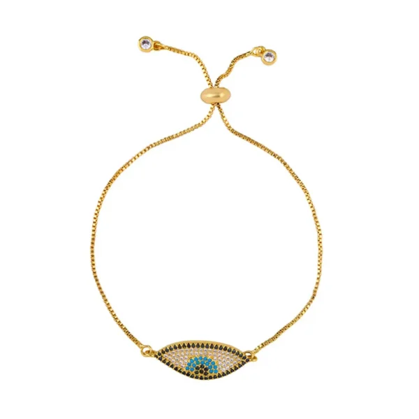 The Big Evil Eye Bracelet – 24K Gold Plated Protection Jewelry with Swarovski Elements - Image 2