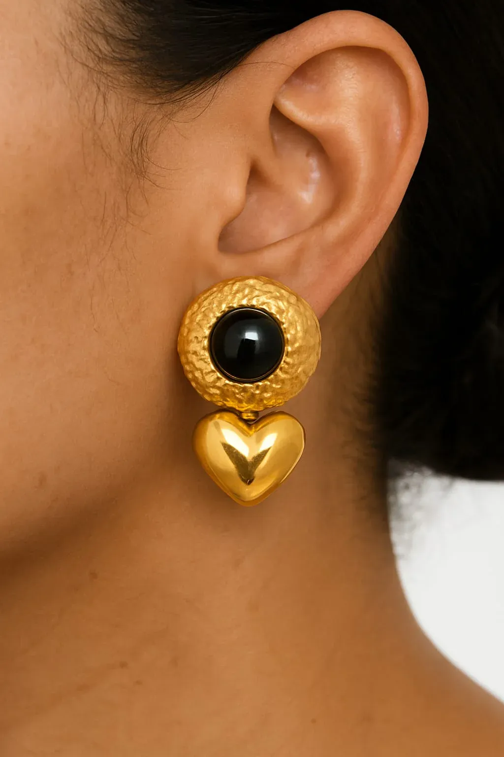 Bold and Feminine Fearless Heart Earrings - Image 2