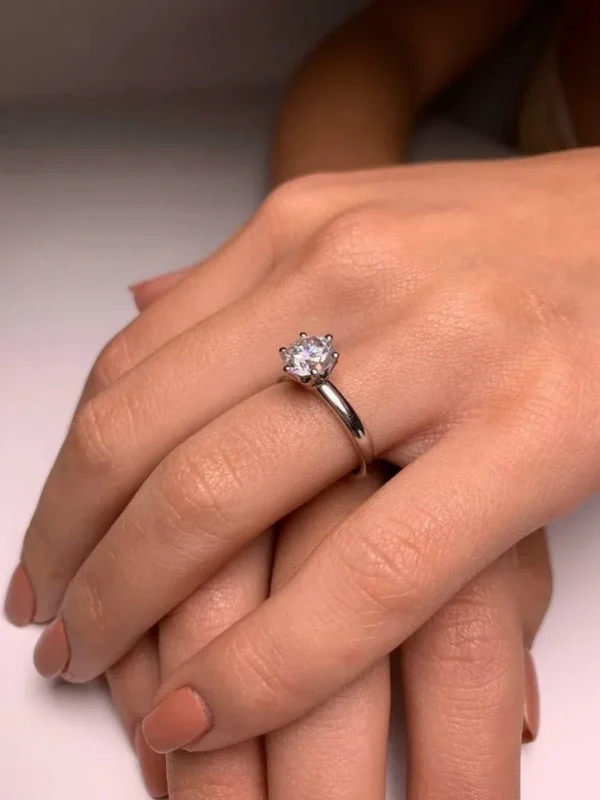Celeste Spark Adjustable Ring in 925 Sterling Silver – Radiant Solitaire Elegance - Image 2