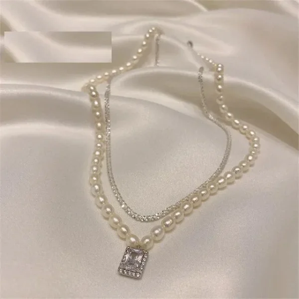 Natural Pearl Necklace with Hallmarked Pure Silver Chain - Image 5